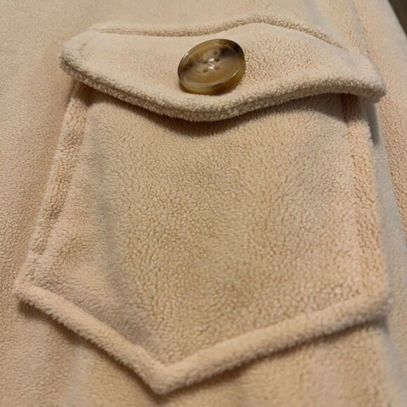 HYFVE Womens Jacket Long Sleeve Button Front Butter Yellow Fleece Cardigan Sz M - Picture 4 of 14